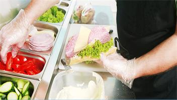 Use disposable hygiene gloves for food processing and catering industry